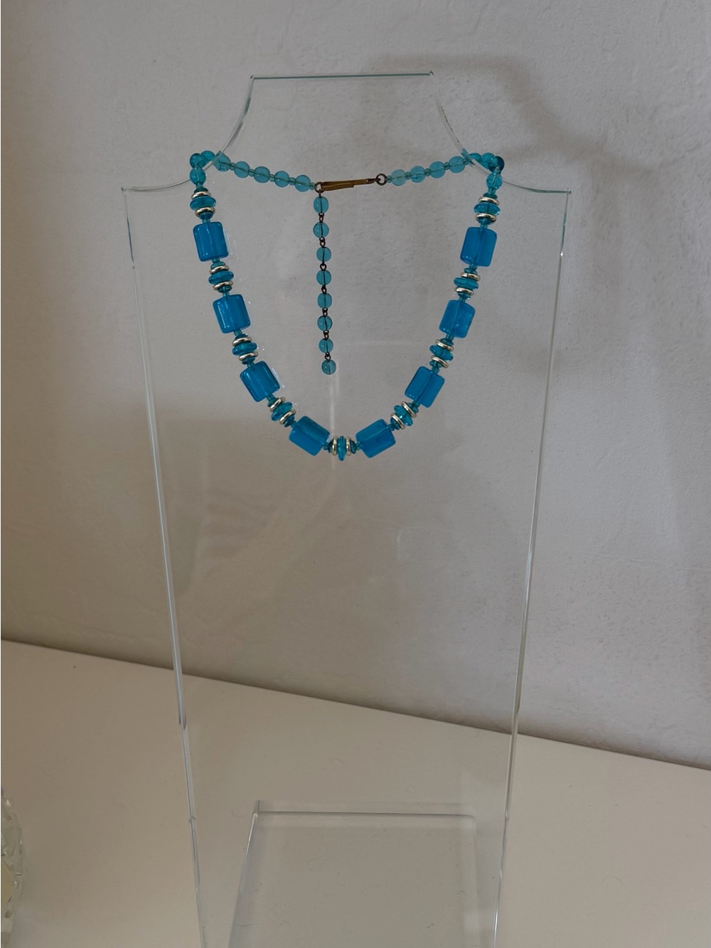 Glass Necklace with gold accents